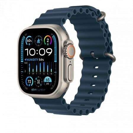 Apple watch ultra 2 + cellular 49mm titántok, óceán kék szíj (mre...