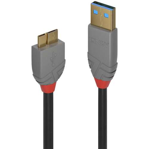 Lindy 36767 USB 3.2 Gen 1 (3.1 Gen 1) USB A - Micro-USB B kábel, 2 méter, fekete - Lindy