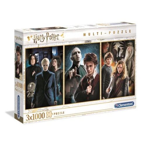 Clementoni Harry Potter 3x1000 darabos puzzle doboz, a Harry Potter filmek szereplőivel.