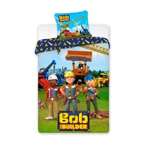 Set lenjerie de pat Bob Constructorul, husă de plapumă și față de pernă cu personaje de desene animate - Lenjerie de pat - tineri și adulți