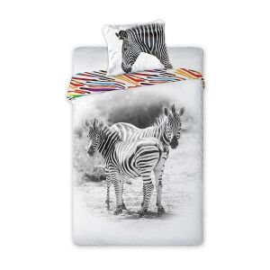 Set lenjerie de pat cu imprimeu zebră, cu față de pernă și husă de pilotă - Lenjerie de pat - tineri și adulți
