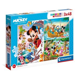 Clementoni Mickey és Barátai 3 az 1-ben puzzle, 3 x 48 darabos - Clementoni Puzzle