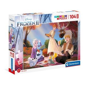 Clementoni Jégvarázs 2 Maxi Puzzle, 104 darabos, Anna, Elsa, Kristoff és Olaf piknikezésével - Clementoni Puzzle
