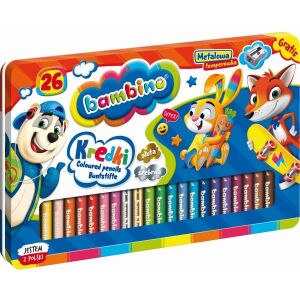 Bambino 26-piece colored pencil set in metal box with sharpener - Pen & Pencil