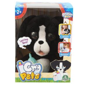 Cry Pets black puppy plush toy in packaging, interactive crying dog toy - Interactive Plush Toy