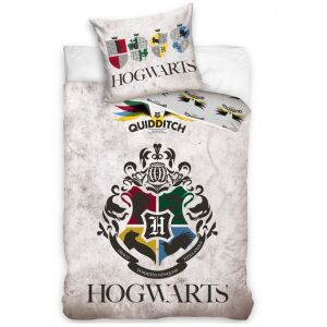 Lenjerie de pat Harry Potter Casele Hogwarts Marmură Albă - Lenjerie de pat - tineri și adulți