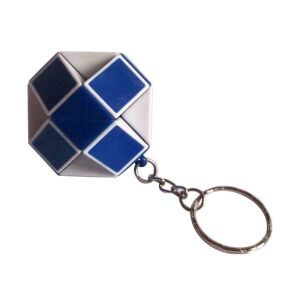 Rubik kocka kulcstartó kígyó - Kék és Fehér logikai játék - Spin Master