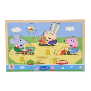 Eichhorn Peppa malac fa baba puzzle, melyen Peppa és barátai játszanak a homokozóban - Baba puzzle