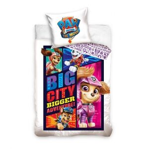 Posteľná bielizeň Labková patrola Film Big City biela s Skye, Marshallom, Chase a Liberty - Carbotex Posteľné prádlo - pre mládež a dospelých
