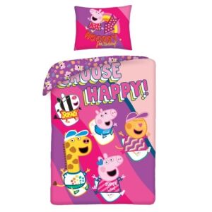 Set lenjerie de pat Peppa Pig Hooray for Today cu Peppa și prietenii - Lenjerie de pat - tineri și adulți