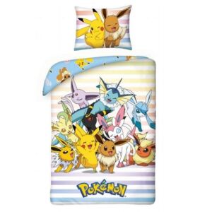 Posteľná bielizeň Pokemon s postavičkami Pikachu a Eevee - Posteľné prádlo - pre mládež a dospelých