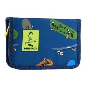 HEAD Gördeszkás Tolltartó - Kék cipzáras tolltartó gördeszka mintával fiúknak - Astra