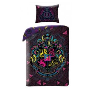 Harry Potter Hogwarts purple bedding set with pillowcase and duvet cover - Nonbrand Bedding - Youth and Adult