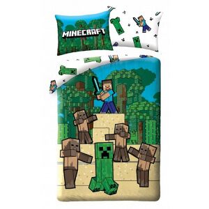 Set de lenjerie de pat Minecraft Steve și Zombie Maro, cu o husă de plapumă și o față de pernă cu personaje Minecraft. - Lenjerie de pat - tineri și adulți