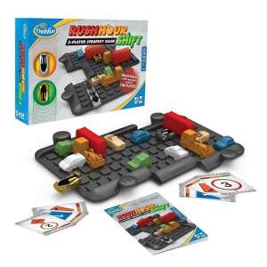 Rush Hour Shift 2-Player Strategy Game by ThinkFun, a logic puzzle game where players race to get their car out of a grid of other cars - Logic Game