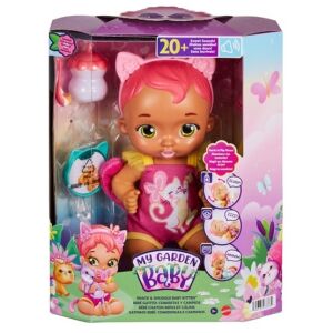 My Garden Baby Interactive Doll - Pink Kitty, Snack and Snuggle Baby Kitten - Mattel Baba