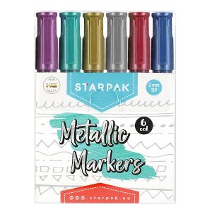 Starpak metál filctoll készlet, 6 szín, 2mm-es hegy - Filctoll