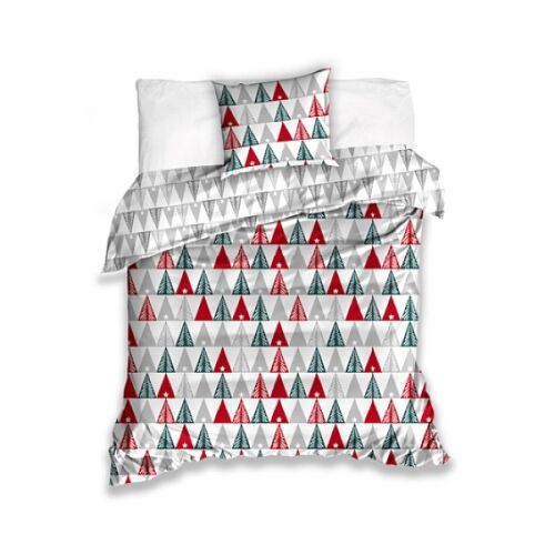 Christmas Tree Pattern Bedding Set, festive duvet cover and pillowcase