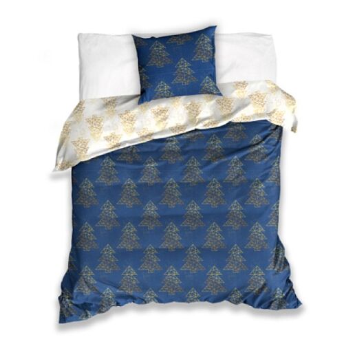Christmas Tree Pattern Bedding Set, festive holiday duvet cover and pillowcase