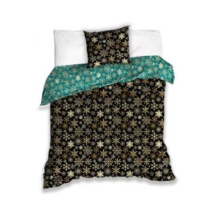 Christmas Snowflake Bedding Set - Black - Carbotex Bedding - Youth and Adult