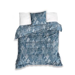 Christmas themed blue bedding set with pine tree pattern - Carbotex Bedding - Youth and Adult