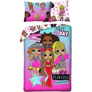 Súprava posteľnej bielizne LOL Surprise Slay All Day s populárnymi bábikami LOL, ideálna na dekoráciu detských a tínedžerských spální - Posteľné prádlo - pre mládež a dospelých