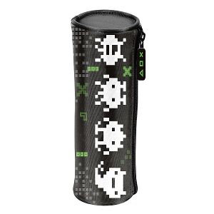 Paso Gamer Fehér Pixel Tolltartó, hengeres tolltartó pixelált idegen mintával - Paso