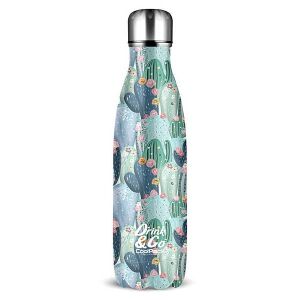 Coolpack Drink & Go Arizona 500ml nerezová fľaša na vodu s potlačou kaktusu - Preprava jedla a nápojov