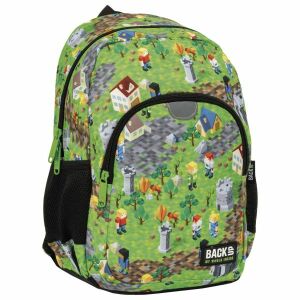 Školský batoh BackUp Game LEVEL pre chlapcov, školská taška s motívom Minecraft - Derform