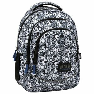 Školský batoh BackUp Inverse pre deti, čierno-biely vzor, ergonomický dizajn - Derform