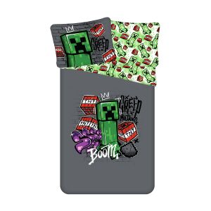 Súprava obliečok Minecraft Metro Art s dizajnom Creeper a TNT blokov. - Nonbrand Posteľné prádlo - pre mládež a dospelých