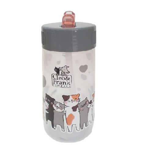 Cleo & Frank cicás kulacs szívószállal, 330ml