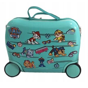 Paw Patrol 4-wheel ABS kids suitcase, turquoise rolling luggage featuring Paw Patrol characters - Spin Master