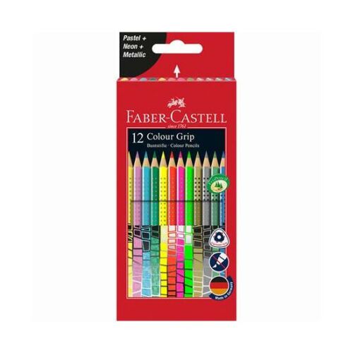 Faber-Castell Colour Grip 12 darabos színes ceruza készlet, háromszögletű ergonomikus forma - Színes ceruza