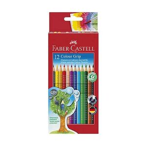 Faber-Castell Grip 2001 12 darabos színes ceruza készlet, vízben oldódó, rajzoláshoz és színezéshez - Színes ceruza