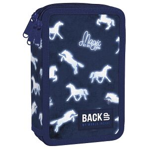 BackUp Neon Horses 3-poschodový peračník pre dievčatá - Derform