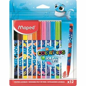 Maped Color'Peps Ocean Life kimosható filctoll készlet, 12 szín - Maped