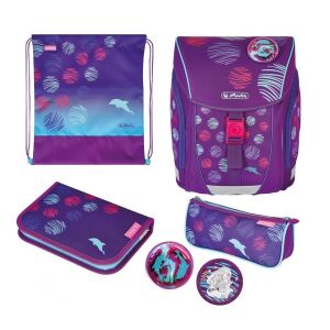 Herlitz FiloLight Plus Sea school bag set with backpack, pencil case, cylinder pencil case and gym bag - School bag set