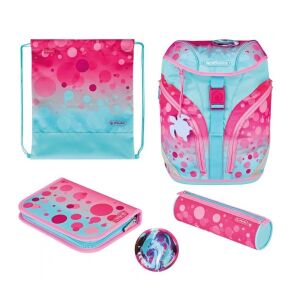 Herlitz SoftLight Plus Pink Bubbles school bag set including backpack, pencil case, gym bag - School bag set