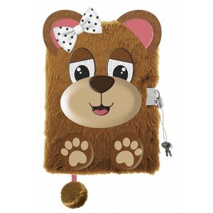 Macis szőrmés napló kulccsal 3D, aranyos macis napló zárral és kulccsal - St. Majewski