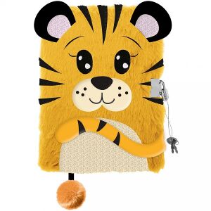 Majewski Szőrmés napló A5 - Tigris, szőrös napló 3D tigris mintával és zárral - St. Majewski