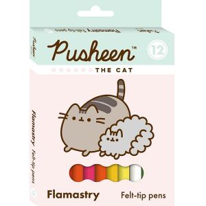 Pusheen Macska 12 színű filctoll készlet - Rajzeszköz