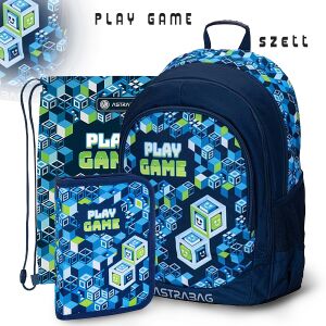 Astra Play Game iskolatáska szett fiúknak, hátizsákkal, tolltartóval és tornazsákkal - Astra