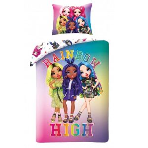 Posteľná bielizeň Rainbow High, fialová, 160x200 cm, s postavičkami zo seriálu Netflix. - Posteľné prádlo - pre mládež a dospelých