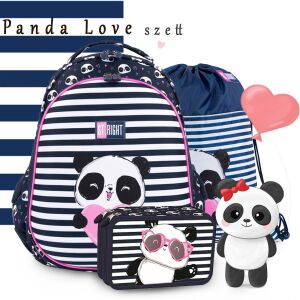 St. Right Love Panda school bag set with backpack, pencil case, and gym bag - School bag set