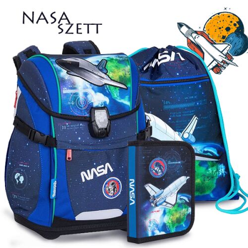 Coolpack Colorino NASA school bag set featuring backpack, pencil case, and gym bag