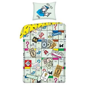 Set de lenjerie de pat cu tematică Monopoly cu față de pernă și husă de pilotă - Lenjerie de pat - tineri și adulți
