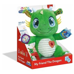 Clementoni Baby Interactive Plush Dragon toy for babies 6+ months, light and sound effects - Interactive Plush Toy
