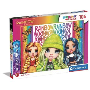Clementoni Rainbow High 104 darabos puzzle Rainbow High karakterekkel és pillangókkal - Clementoni Puzzle
