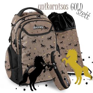 Paso Unikornisos Gold Iskolatáska Szett Unikornis Mintával, Ergonomikus Hátizsák Lányoknak - Paso